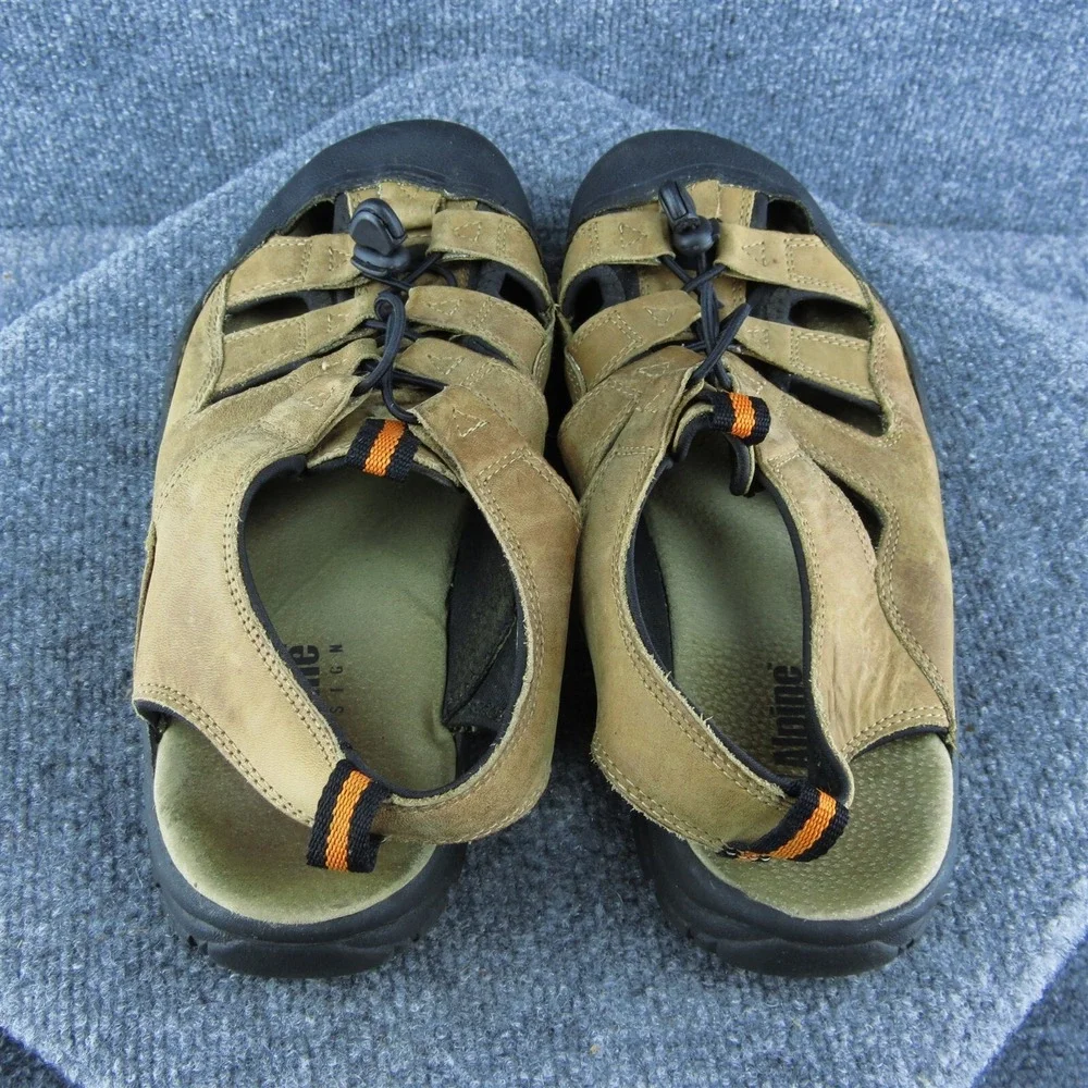 Alpine Design  Men Fisherman Sandals Brown Leather Drawstring Size 9‎ Medium
